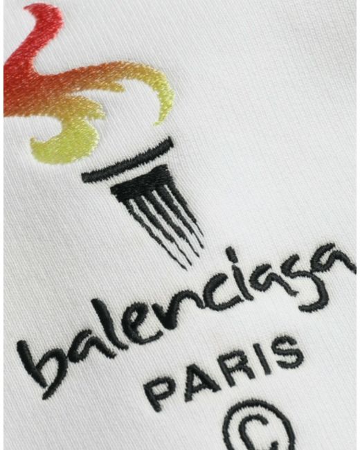 Balenciaga Gray Cotton Logo Hooded Pullover Sweatshirt Sweater for men