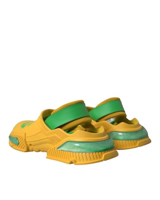 Dolce & Gabbana Yellow Rubber Clogs Slippers Shoes for men