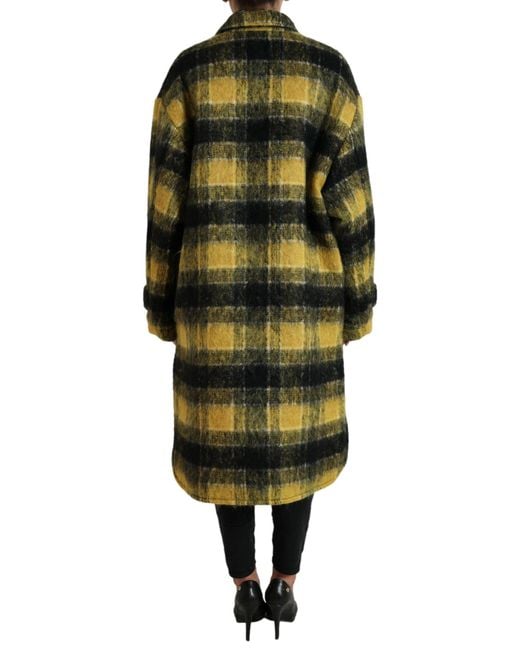 Dolce & Gabbana Green Plaid Long Sleeve Casual Coat Jacket