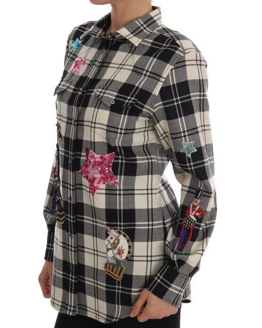 Dolce & Gabbana Gray Fairy Tale Crystal Shirt