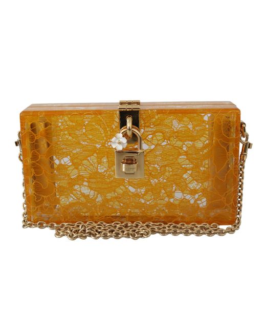 Dolce & Gabbana Plexiglass Taormina Lace Clutch Borse Bag Box in Yellow -  Save 34% | Lyst