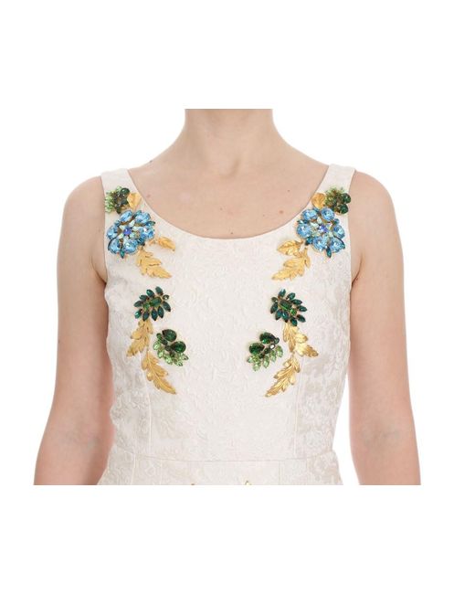 Dolce & Gabbana Black Brocade Crystal Sheath Dress