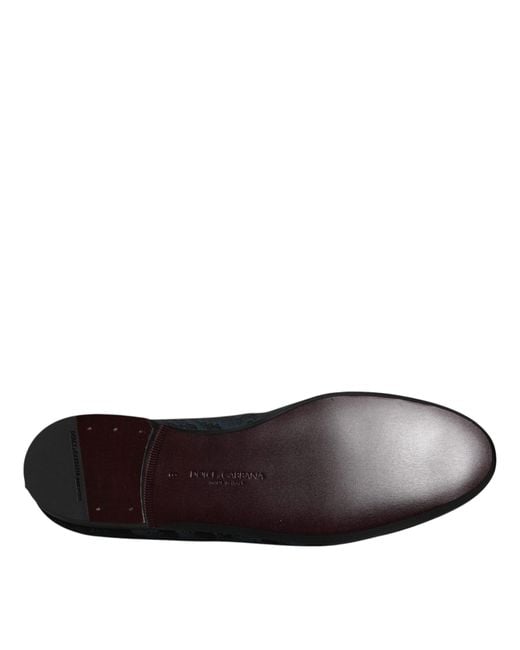 Dolce & Gabbana Black Flats Loafers Dress Shoes for men