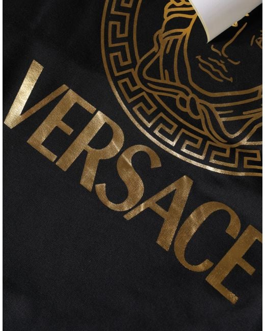 Versace Black Medusa Print Cotton Hoodiepullover Sweatshirt Sweater for men