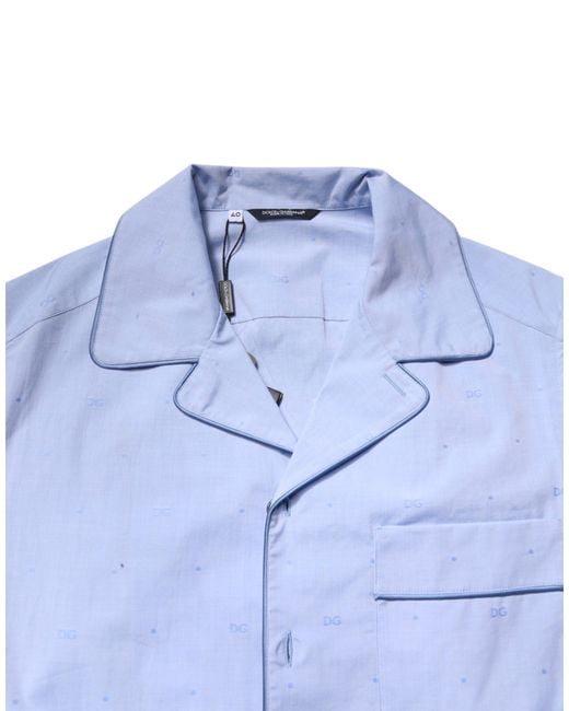 Dolce & Gabbana Blue Dg Logo Cotton Pajama Set Sleepwear for men
