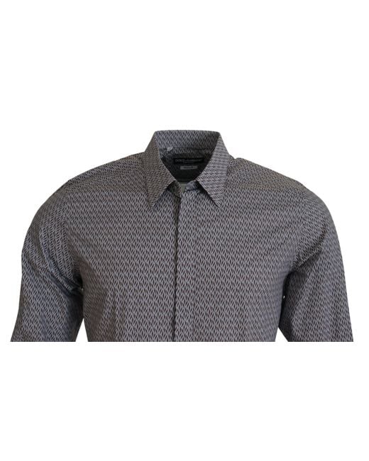 Dolce & Gabbana Black Slim Fit Dress Formal Shirt Cotton for men