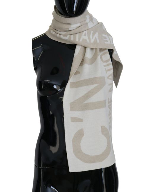 CoSTUME NATIONAL Black Logo Wrap Warmer Shawl Scarf