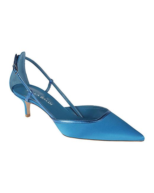 Lella Baldi Blue Leather Pumps