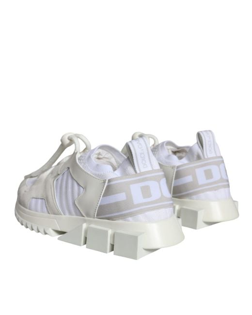 Dolce & Gabbana White Mesh Sorrento Trekking Sneakers Shoes