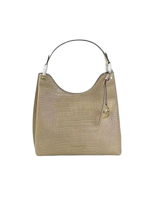 Michael Kors Joan Large Buff Leather Slouchy Shoulder Bag in Yellow