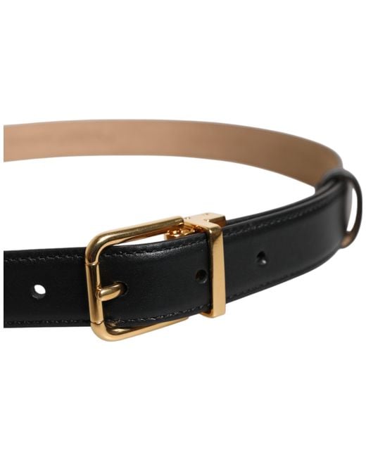 Dolce & Gabbana Black Leather Belt Buckle