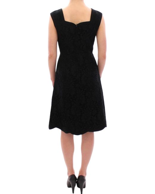Dolce & Gabbana Black Floral Lace Sicily Runway Dress