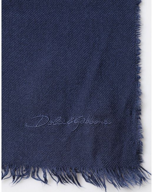 Dolce & Gabbana Blue Scarf Cashmere Neck Wrap Shawl for men