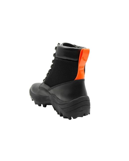 MCM Black Leather Reflective Patch With Pull Boots