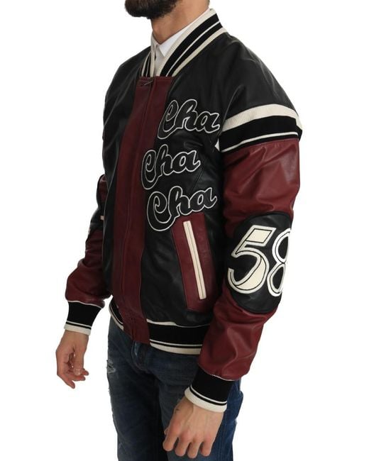 Dolce & Gabbana Black Leather Club Lounge Jacket for men