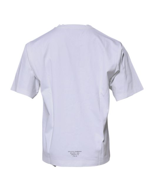 Dolce & Gabbana Blue Dg Logo Cotton Crew Neck T-Shirt for men