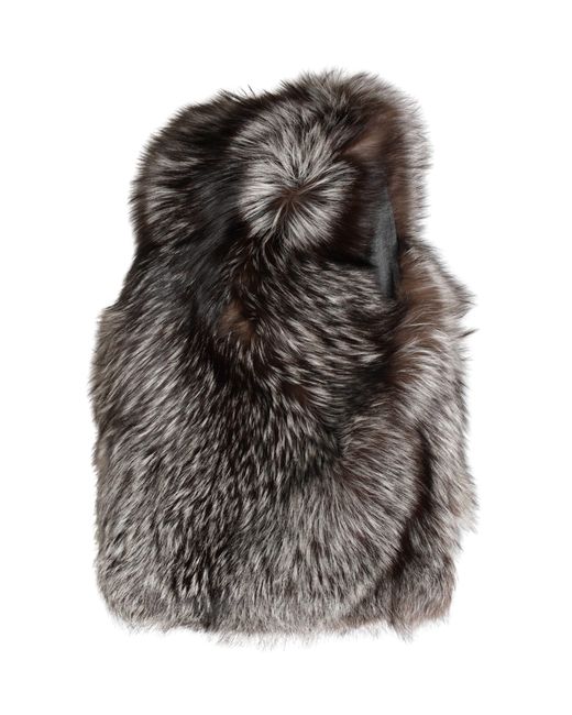 Dolce & Gabbana Gray Faux Fur Whole Head Wrap Capello Hat