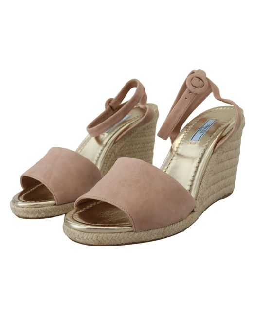 Prada Brown Suede Leather Ankle Strap Sandals