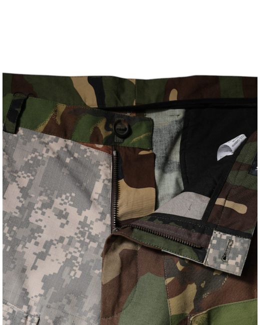 Dolce & Gabbana Multicolor Patchwork Camouflage Cargo Pants for men