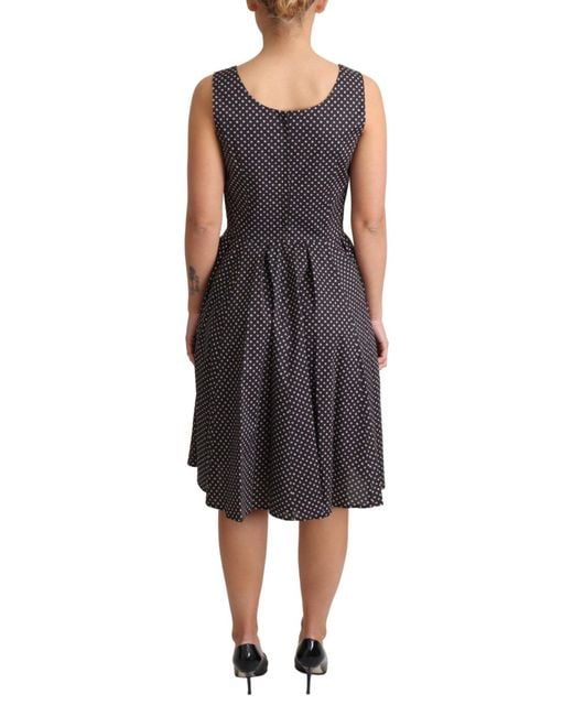 Dolce & Gabbana Black Floral Cotton A-Line Stretch Dress