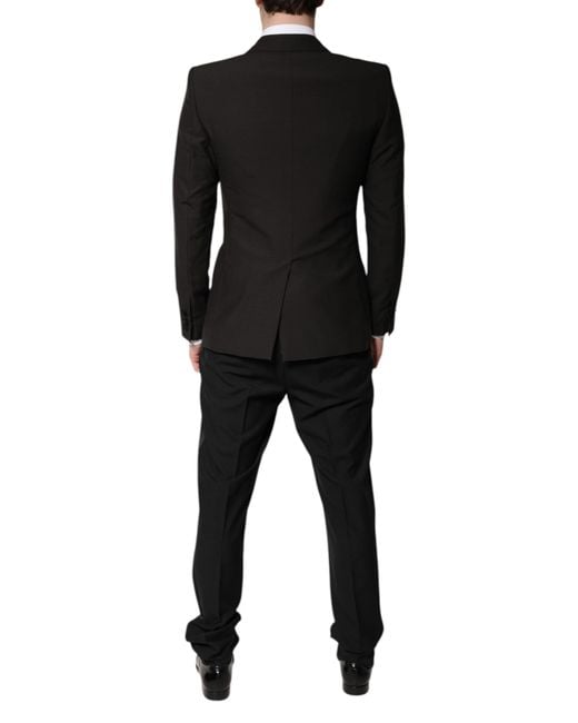 Dolce & Gabbana Black Single Breasted Formal 3 Piece Suit for men