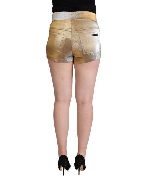 Dolce & Gabbana Black Elegant Metallic Hot Pants