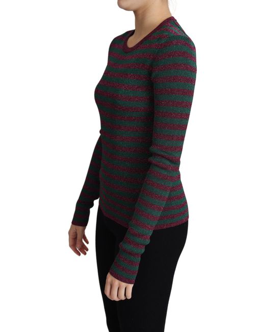 Dolce & Gabbana Black Elegant And Striped Crewneck Sweater