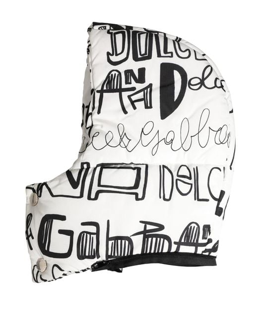Dolce & Gabbana Black Logo Print Whole Head Wrap Capello Hat Polyester for men