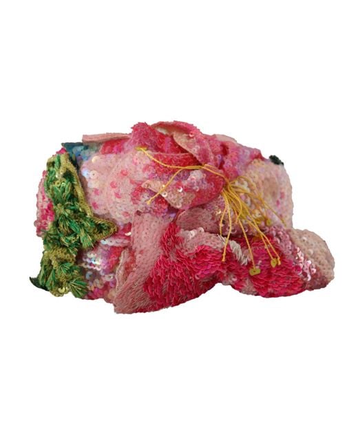 Dolce & Gabbana Black Multicolored Sequined Diadem Headband
