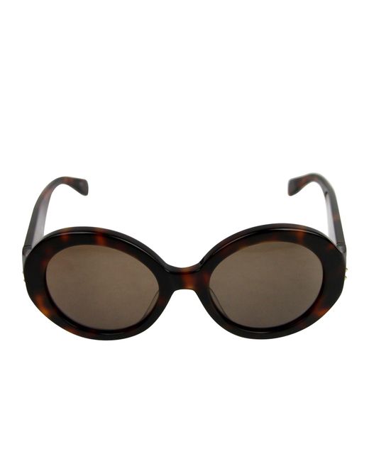 McQueen Brown Plastic Acetate Round Sunglasses