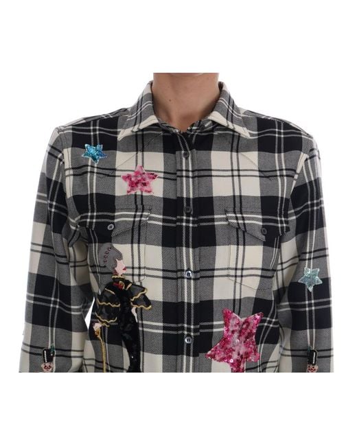 Dolce & Gabbana Gray Fairy Tale Crystal Shirt
