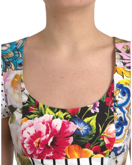 Dolce & Gabbana Multicolor Patchwork Cotton Aline Mini Dress