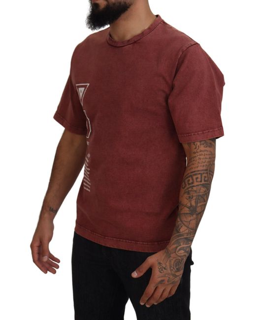 Dolce & Gabbana Red Elegant Printed Cotton Tee for men