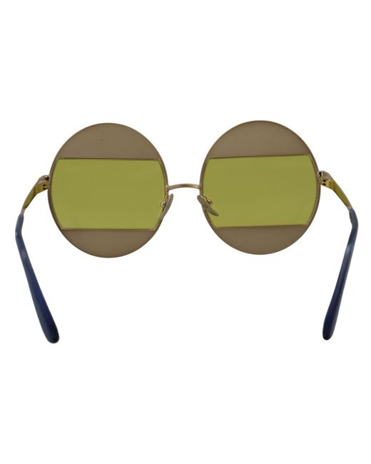 Dolce & Gabbana Green Crystal Embellished Oval Sunglasses