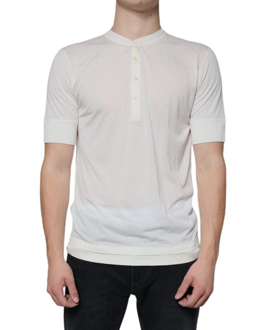 Dolce & Gabbana White Cotton Short Sleeves T-Shirt for men