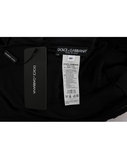 Dolce & Gabbana Black Floral Ricamo Sheath Dress