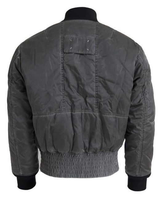 MM6 by Maison Margiela Black Bomber Zipper Pocket Sleeves Jacket Nylon Clothing for men