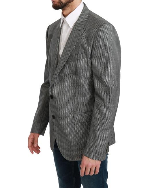 Dolce & Gabbana Gray Slim Fit Formal Martini Blazer for men