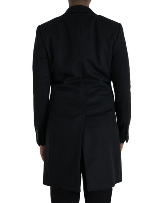 Dolce & Gabbana Black Single Breasted Trench Coat Jacket for men