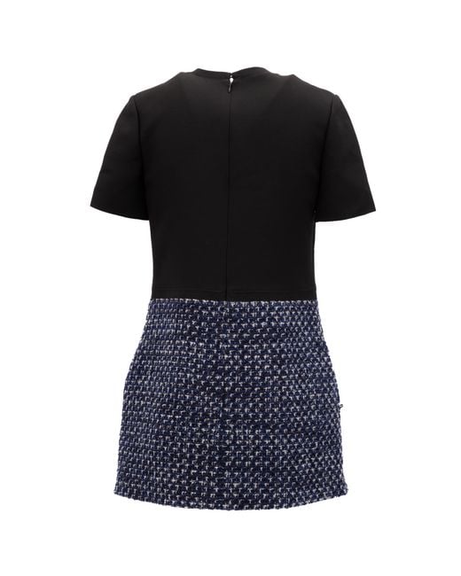 Valentino Garavani Black And Tweed Mini Dress