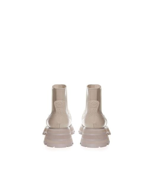 McQueen Gray Chic Leather Boots For Elegant Steps