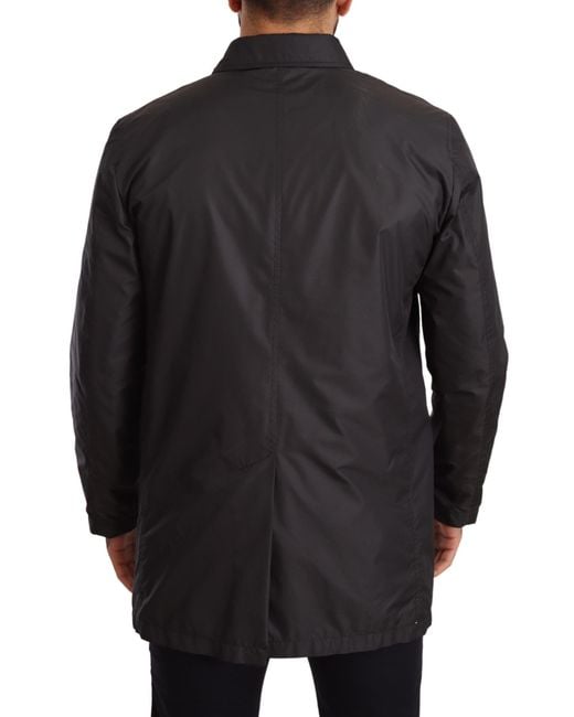 Dolce & Gabbana Black Elegant Trench Coat For Sophisticated for men