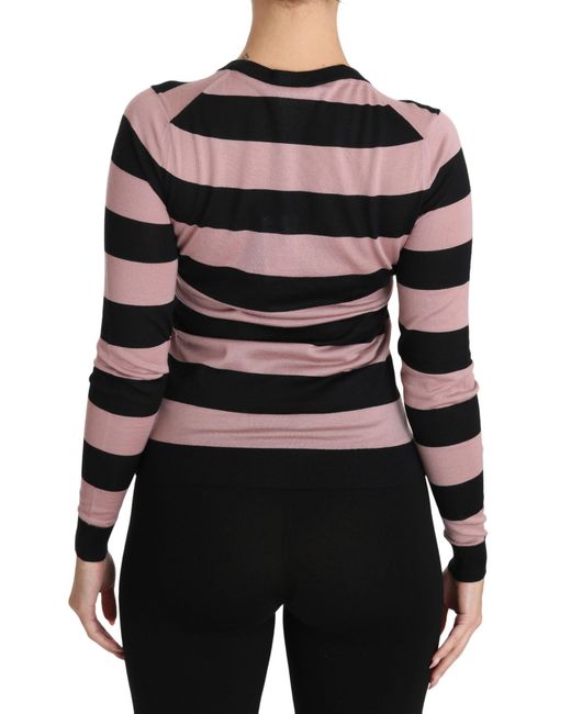 Dolce & Gabbana Multicolor Dolce Gabbana Pink Floral Cashmere Cardigan Sweater