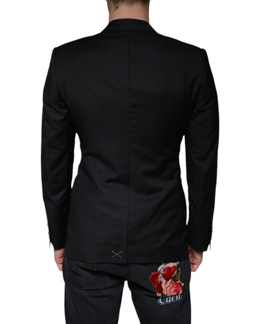 Dolce & Gabbana Black Martini Bee Single Breasted Blazer for men