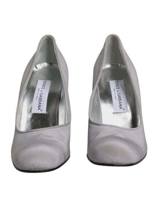 Dolce & Gabbana Gray Satin Pumps Heels