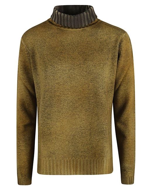 ALESSANDRO ASTE Green Wool And Cashmere Blend Turtleneck Sweater