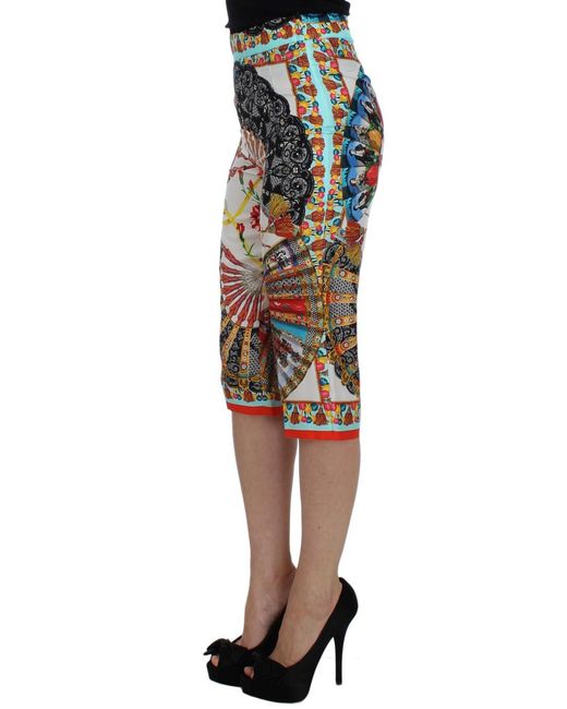 Dolce & Gabbana Black Majolica Sicily Silk Pants