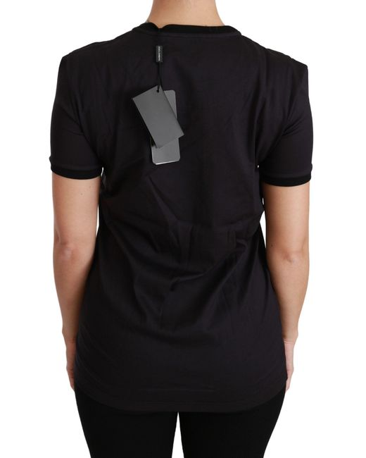 Dolce & Gabbana Black Dolce Gabbana Christmas Tree Tshirt Tsh4444