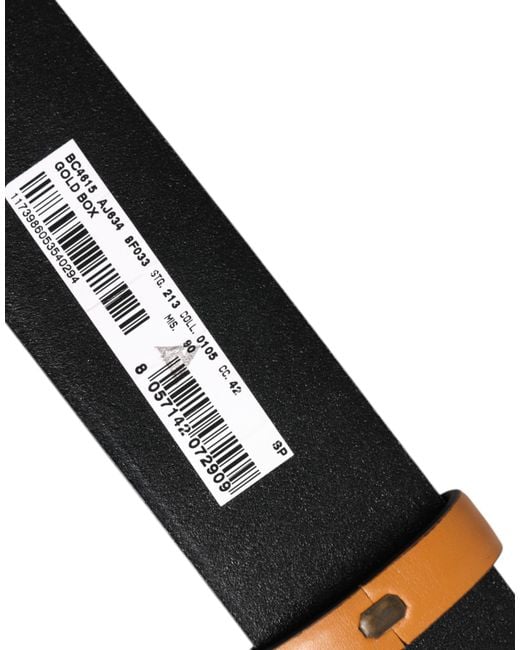 Dolce & Gabbana Brown Leather Belt With Embossed Logo for men