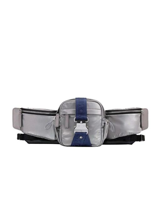 Borsa A Tracolla MCM Jemison Nylon Argento &ndash; Mini Unisex 2 In 1 (MUR9AJV03TV001) Nuova